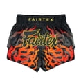 thumbnail image 1 of Pantalones cortos de boxeo para muay thai Fairtex Slim Cut Black Volcano, 1 of 5