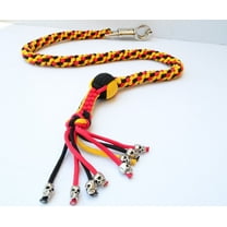 Paracord Motorcycle Whip Get Back whip 1" Ball & Skulls 36" Yellow Red Black