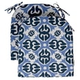 thumbnail image 1 of Vargottam Non Slip DiningChairCushionU-ShapedPrinted Indoor/OutdoorChairPadsHome Decor Reversible & Machine Washable DiningChairPad With String Ties - Set Of 2-Blue, 1 of 1
