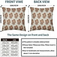 thumbnail image 4 of Burnt Orange Floral Block Print Pillow Covers 16x16 Set of 2 Chinoiserie Flower Leaves Outdoor Decorative Throw Pillows Farmhouse Pillowcases Linen Cushion Case Decor for Home Sofa Couch Bed, 4 of 6