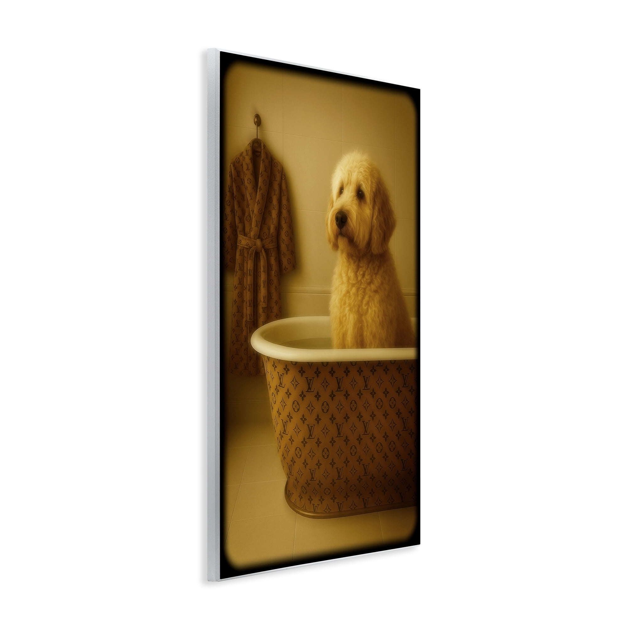 Stupell Industries Couture Dog in Luxury Tub Wall Plaque Art, design by Grotto Studios