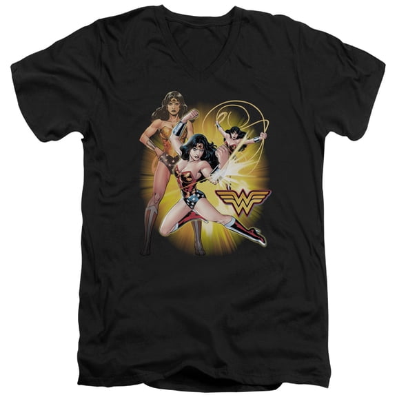 Jla - Wonder Woman - Slim Fit V Neck Shirt - Large
