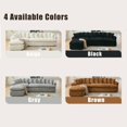 thumbnail image 3 of 127" Large Sectional Sofa, Elegant Curved Design, High-Resilience Foam, Ten Back Cushions, L-Shape Left Sofa, No Assembly Required (Black), 3 of 12