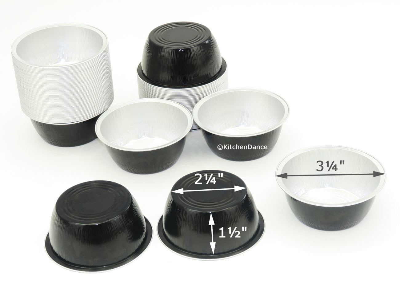 Disposable Aluminum Colored 4 ounce RamekinsCreme Brulee CupsFoil