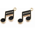 thumbnail image 2 of 10pcs 10Pcs Alloy Enamel Musical Note Pendants Light Gold Musical Note Pendant Charm Black Jewelry Findings for Women Birthday Festival Elegant Gifts Jewelry 16x22x2mm Hole: 1.8mm, 2 of 2