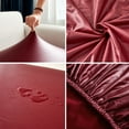 thumbnail image 2 of Shukii Stretch Dining Chair Covers Set of 4 Wine Red Waterproof PU Leather Chair Slipcovers Chair Protector Cover Universal Chair Covers for Dining Room Kitchen Hotel, 2 of 3