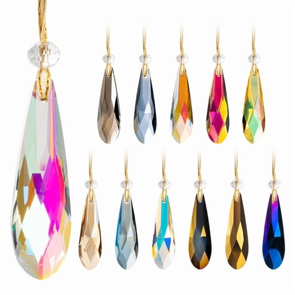 Crystal Glass Suncatcher Beads Chain Elegant Crystal Glass Pendants Adornment for Sun Caught Rainbow Effect