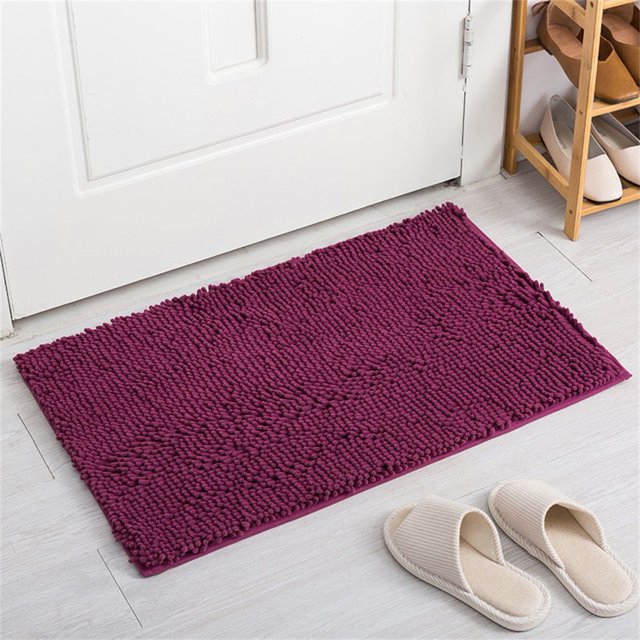 40x60cm Non Slip Absorbent Bath Mat Shower Rugs Rectangle Chenille Carpet