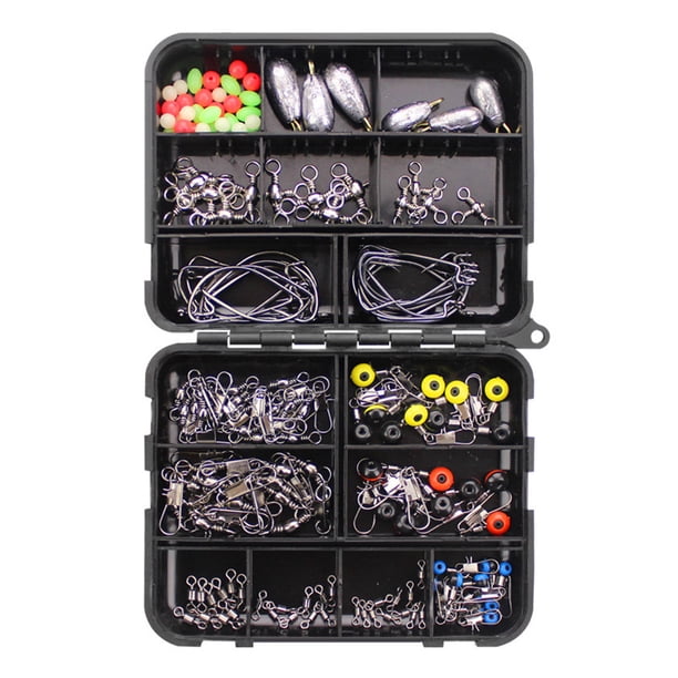 Greeniant Juego de aparejos de pesca, accesorios universales de repuesto, accesorios giratorios para exteriores, broches deslizantes, Kit de pesca con Pescar 160 piezas Greeniant OD000016-00B