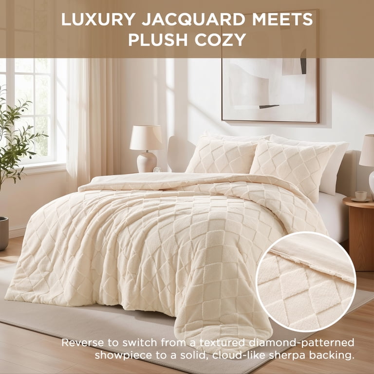 Regency Heights 2-Piece Twin/Twin-XL Diamond Jacquard Comforter Set, Ivory photo 3