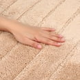 thumbnail image 3 of Unique Bargains Soft Stripe Bathroom Rug Rubber Backing Quick Dry Bath Rug Khaki 20" x 32", 3 of 7