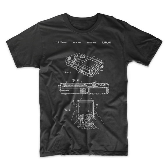 Mighty Circus Atari Game Boy Patent T-Shirt - Black, Four Extra Large