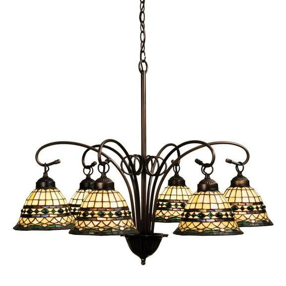 Meyda Tiffany - 18528 - Six Light Chandelier - Tiffany Roman - Beige Green Pbagwr Green-330pack
