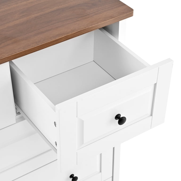 Bellemave Modern Chest of Drawers for Bedroom 5-Drawer Dresser Wood Storage  Cabinet for Living Room, Entryway, Hallway (Ivory White)