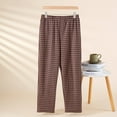 thumbnail image 5 of Mens Plaid Pajama Pants Couples Lounge Pants Winter Warm Plush Lined Sleepwear Elastic Cozy Unisex Home PJ Pants Coffee XL, 5 of 5