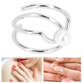 thumbnail image 3 of Anillo para uñas con diamantes de imitación, elegante y simple de cobre galvanizado, anillos para nudillos, joyería para mujeres y niñas con diseño exquisito, manicura, 3 of 7