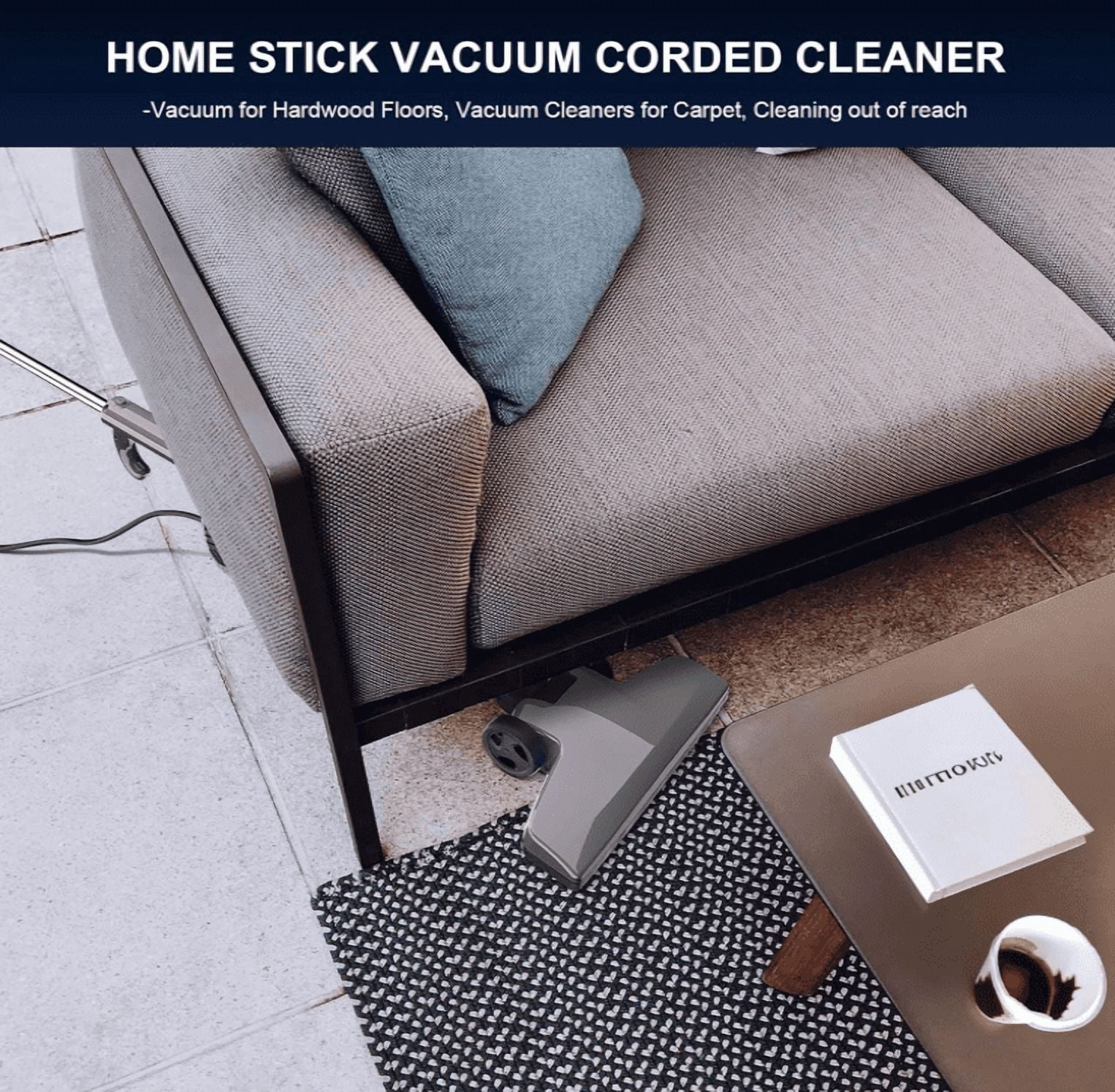 Vacuum Cleaners for Home - Corded Stick Vacuum Cleaner, Rechargeable High Power Vac for Pet Hair Carpet Hardwood Floor, Household Wireless Hand Lightweight Handheld Portable Car Vac, MC Black