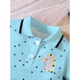 thumbnail image 3 of Baby Girl Polka Dot & Unicorn Print Polo Neck Dress, 3 of 5