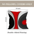 thumbnail image 3 of LALILO Modern Art Geometric Pillow Cover, Black Red Abstract Artwork Cushion Cover 16 x 16 2Pcs, 3 of 6