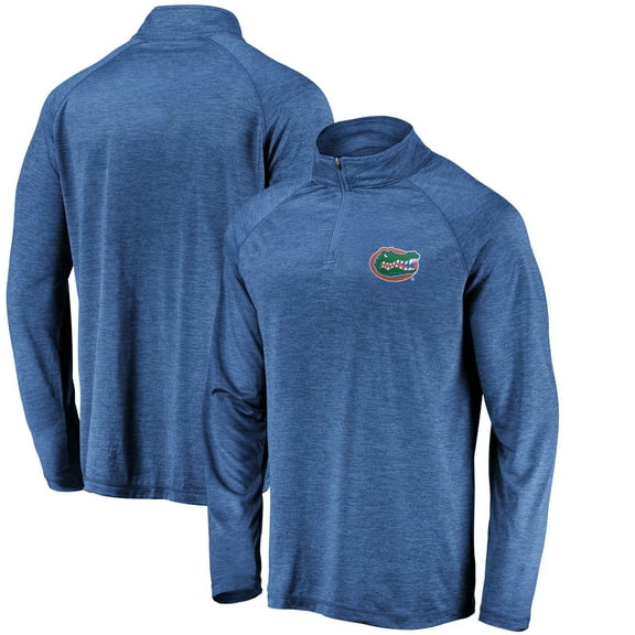 Men's Fanatics Royal Florida Gators Lightweight Striated Raglan Quarter-Zip Top