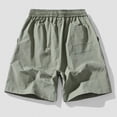 thumbnail image 5 of Hvogkswy Mens Shorts Solid Color Elastic Waist Drawstring Cargo Shorts with Pockets Loose Comfy Outdoor Workout Summer Casual Shorts, 5 of 5
