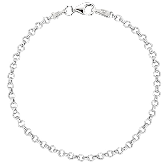 Ritastephens Sterling Silver Rolo Foot Ankle Chain Anklet, Bracelet, or Necklace 10 inches