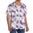 thumbnail image 3 of Disketp Men's Hawaiian Orchids Flowers Print Shirts Button Down Holiday Beach Shirts-X-Large, 3 of 5