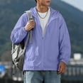 thumbnail image 5 of Men's UPF 50+ Sun Protection Hooded Jacket, Lightweight Quick Dry Loose Fit Outdoor Windbreaker, Unisex Casual Summer Thin Coat Purple, 5 of 6