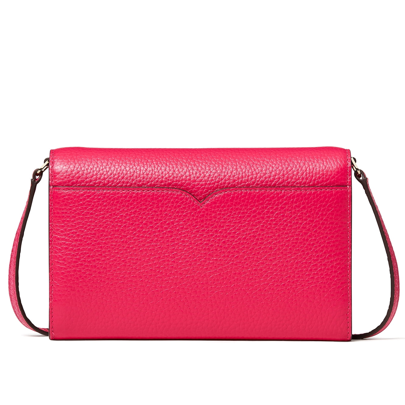 Kate Spade New York Women's Pebbled Leather Small Wallet Crossbody Bag (Pink Ruby)