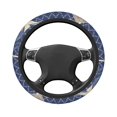thumbnail image 4 of YFYANG Universal Elastic Vintage Ikat Geometric Floral Car Steering Wheel Cover, Non-Slip Sweat Absorbent, 4 of 8