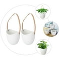 thumbnail image 4 of HOMEMAXS White Ceramic Hanging Planter for Storage with Durable Design 2 Pcs, 4 of 6