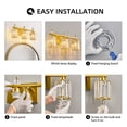 thumbnail image 4 of Deyidn 3-Light Gold Bathroom Light Fixtures,Modern Bathroom Vanity Lights Fixture with Clear Crystal Glass Shade, Modern Crystal 3 Lights Wall Sconce for Mirror Bedroom Living Room, 4 of 11