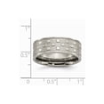 thumbnail image 2 of Titanium 8mm Satin and Polished Checkered Band Ring - Size 11.5, 2 of 2