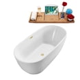 thumbnail image 7 of 71" Streamline N562PBR Soaking Freestanding Tub and Tray With Internal Drain in Polished Brass, 7 of 7