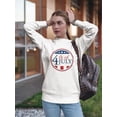 thumbnail image 2 of Modern 4Th Of July Usa Sweatshirt Women -Image by Shutterstock, Female x-Large, 2 of 4