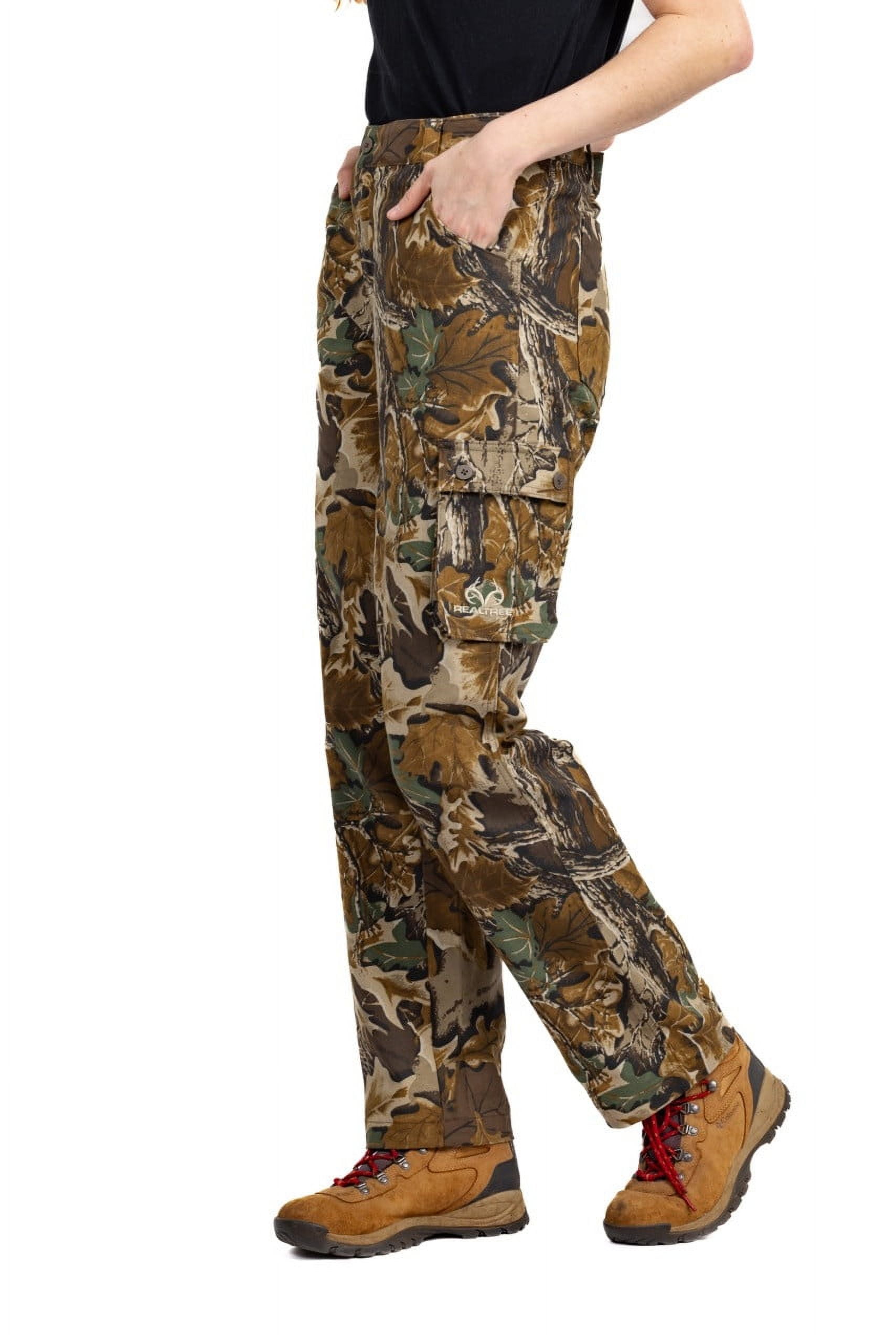 Realtree Women's Classic Camo 6-Pocket Cargo Hunting Pants | Durable, Lightweight Outdoor Apparel  | Size XS-3X