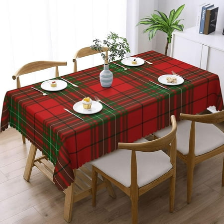 

Rectangle Table Cloth Comyn Tartan red Green Plaid Resistant Washable Tablecloth Decorative Table Cover for Dining Indoor and Outdoor