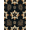 Black Cream Tan, Pattern 5, variant on ODIKA 8'x10' Washable Area Rug Rings Vintage Spiral Motif Concentric Ring Folk Primitive Banded Refined for Living Room, Under Sectional, Family , Durable, Non-Slip