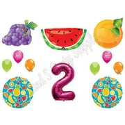 TWO-TI FRUITY 2nd Second Birthday Party Balloons Decoration Supplies Pineapple