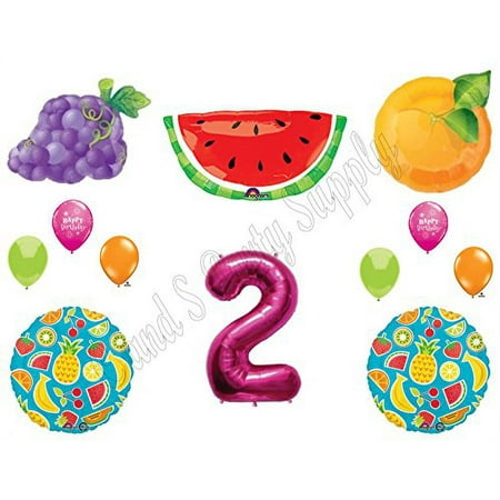 TWO-TI FRUITY 2nd Second Birthday Party Balloons Decoration Supplies Pineapple