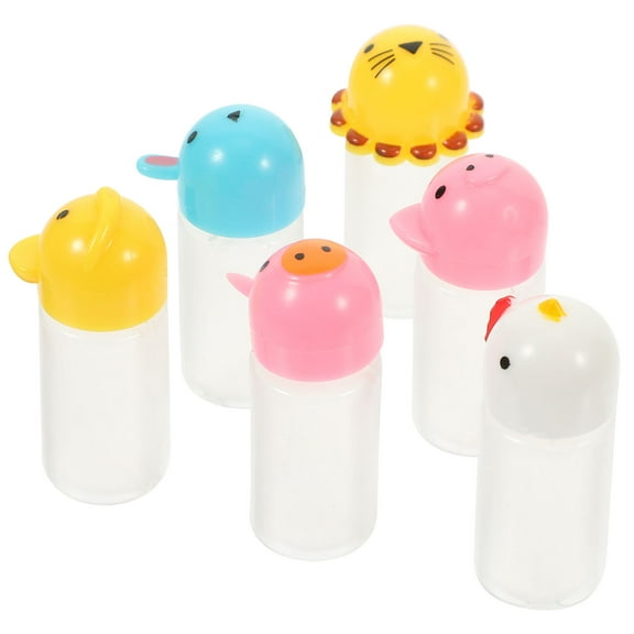 HONITANO 6Pcs Mini Seasoning Bottle Plastic Refillable Leak Proof Easy to Clean Portable for Home Use