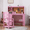 pink, variant on Children's Desk and Chair Set, Study Desk and Chair Set with Bookshelf, Cork Notice Board, Drawer and Door, Student Computer Desk for Children's Bedroom
