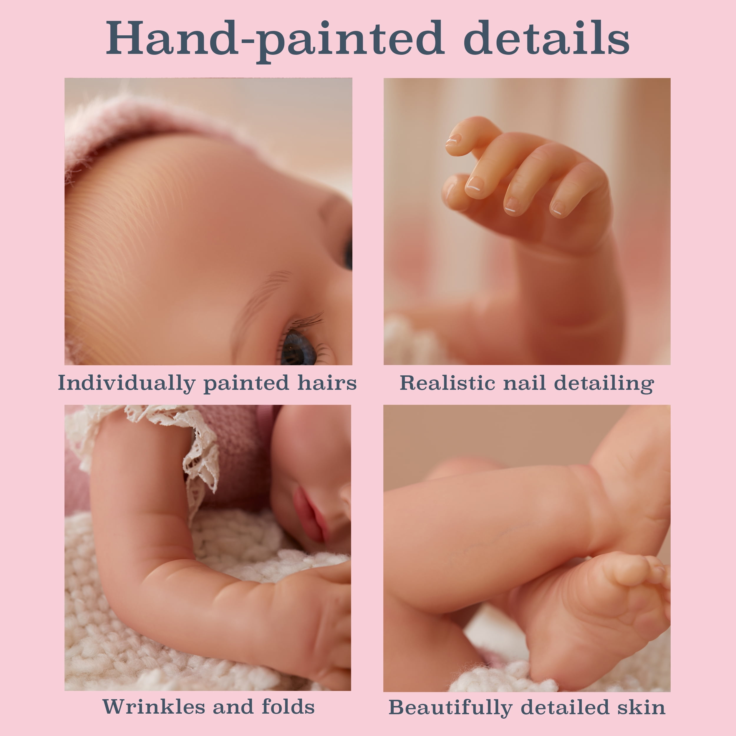 BABY born Real Hand-Painted, Realistic Reborn Baby Doll Girl - Fair, Open Eyes, Ages 3+