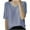 Blue, variant on Wyobmus Women's V Neck Stops Casual Knitted Jacquard Short Sleeve Shirts Loose Summer Breathable Eyelet Tees Beige