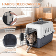 thumbnail image 4 of MoNiBloom 18" Pet Travel Carrier, Portable Dog Travel Kennel Handbag Cage Transport Box with Handle and 2 Doors, Airline Approved, White/Grey, 4 of 10