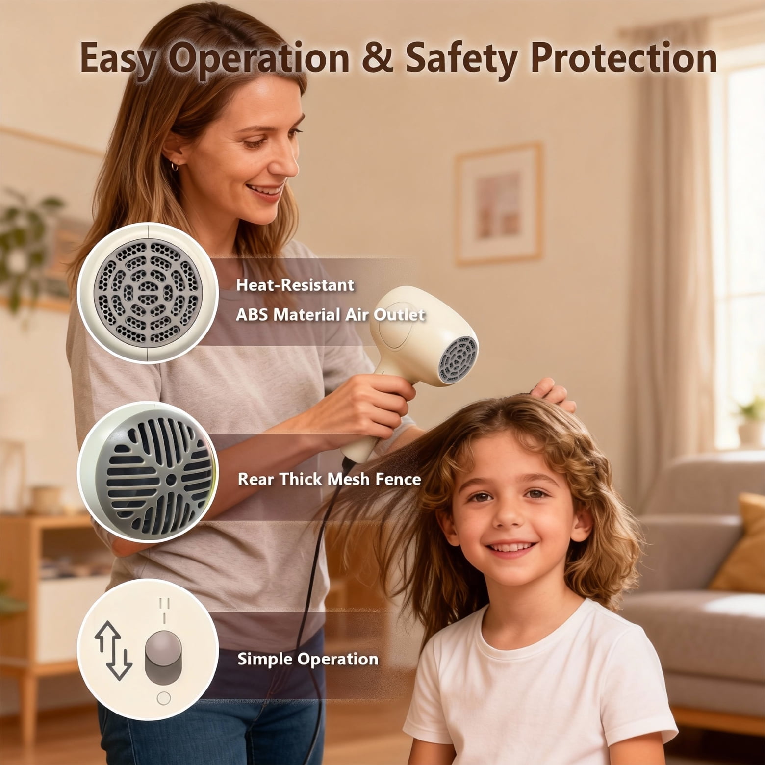 LepiBat Gems Cordless Hair Dryer for Kids, Portable Low Heat Gentle Airflow Quiet Mini Blow Dryer with Charging Base, USB Rechargeable Home Travel Hair Dryer for Body Hair Delicate Skin (Khaki Gray)