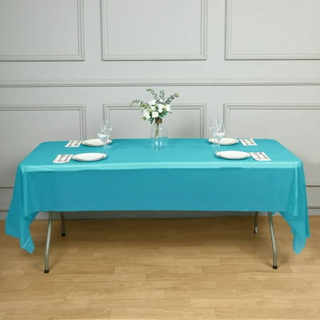 

Efavormart 5 PCS 54 x108 Turquoise 10mm Thick Rectangle Plastic Tablecloth PVC Spill Proof Tablecloths | Disposable Waterproof Tablecloths