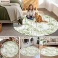 thumbnail image 6 of Watercolor Forest Sage Green Round Area Rugs Collection 5', Abstract Art Modern Trees Non Slip Indoor Circular Throw Runner Rug Floor Mat Carpet for Living Room Dining Table Bedroom Nursery, 6 of 9