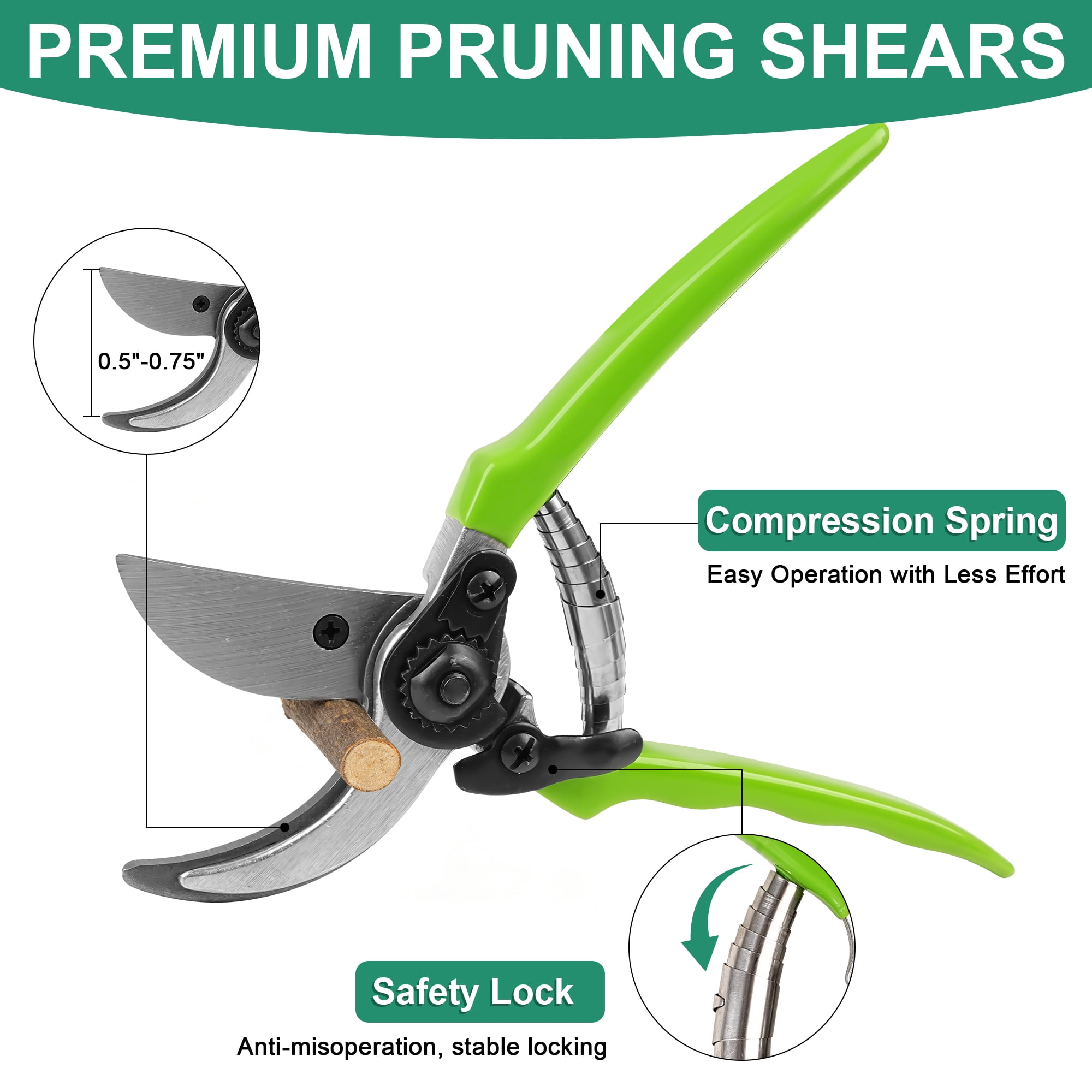 3PCS Loppers Shears Pruners Set, Professional Branch Cutter Tree Trimmer, Garden Shears for Yard, Lawn, Shrubs, Hedges, Outdoor Gardening