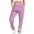 thumbnail image 2 of Xixinqiwan Women Baggy Sweatpants Casual Floral Printed Sweat Pant Elacstic Waist Tapered Women Pants Running Joggers, 2 of 5